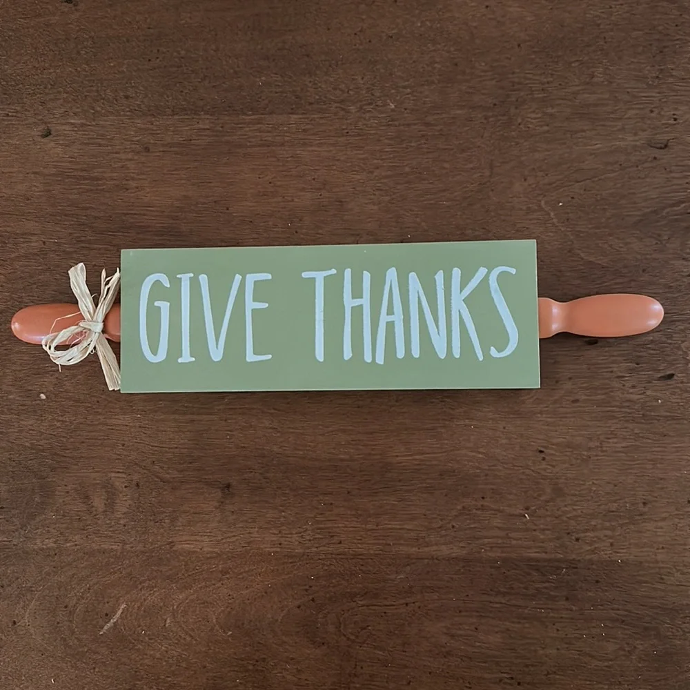 ☀️ 3/$10 Give Thanks wood shelf table window decoration (see description)